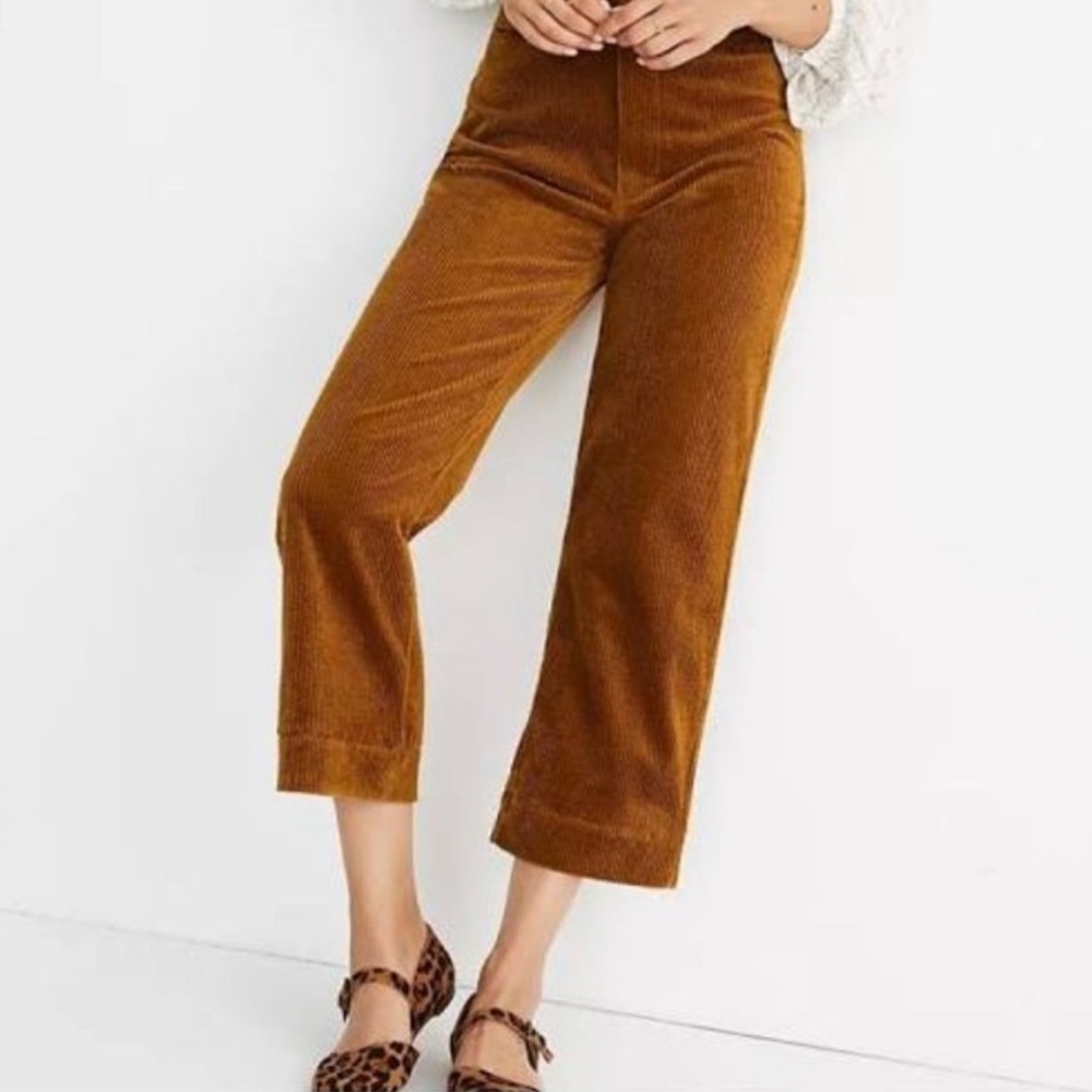 Madewell Slim Emmett Wide Leg Crop Corduroy Pant Size 26